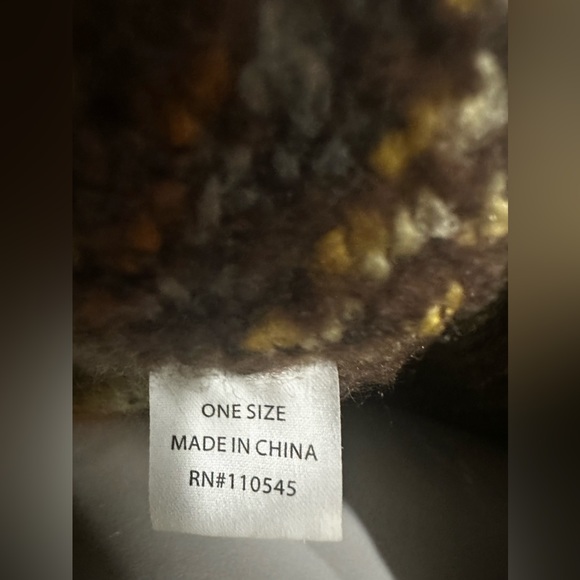 Shawl Multi Color Button Front One Size Brown Black Yellow Orange - Picture 12 of 16